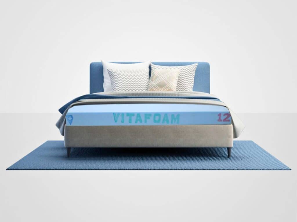 Matelas Vitafoam lit structure bois chambre moderne couche mousse haute résilience