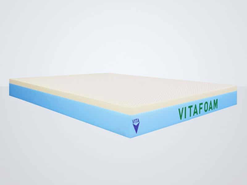 Matelas Vitafoam profil couche thermorégulante aération canaux air mousse respirante anti-transpiration