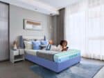 Matelas Vitafoam chambre épurée bois décoration minimaliste couche durable housse amovible