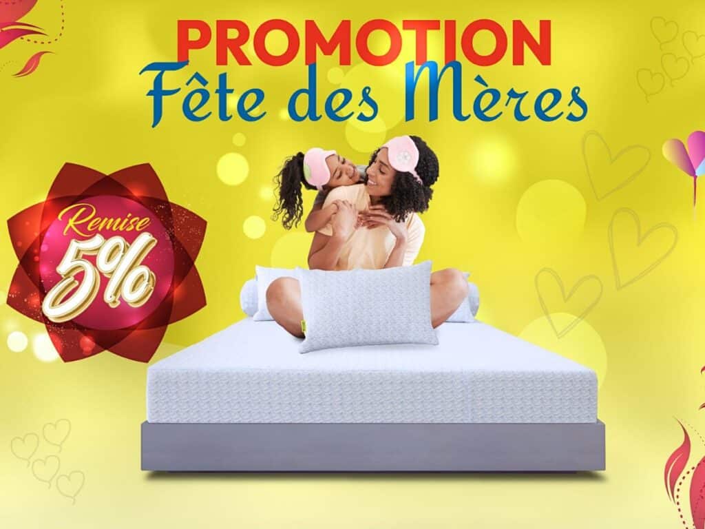 Affiche Promotion Fête des Mères Vitafoam, offres spéciales matelas accessoires literie