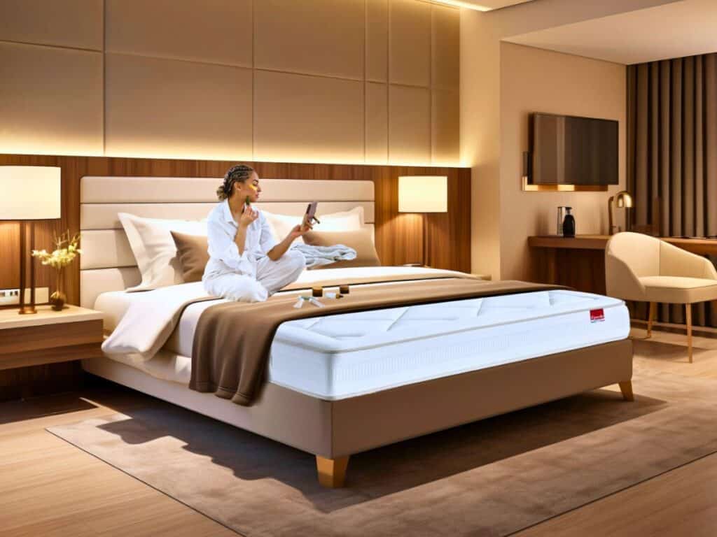 Matelas Epéda présenté dans chambre élégante, collection sommier Support Absolu Madagascar