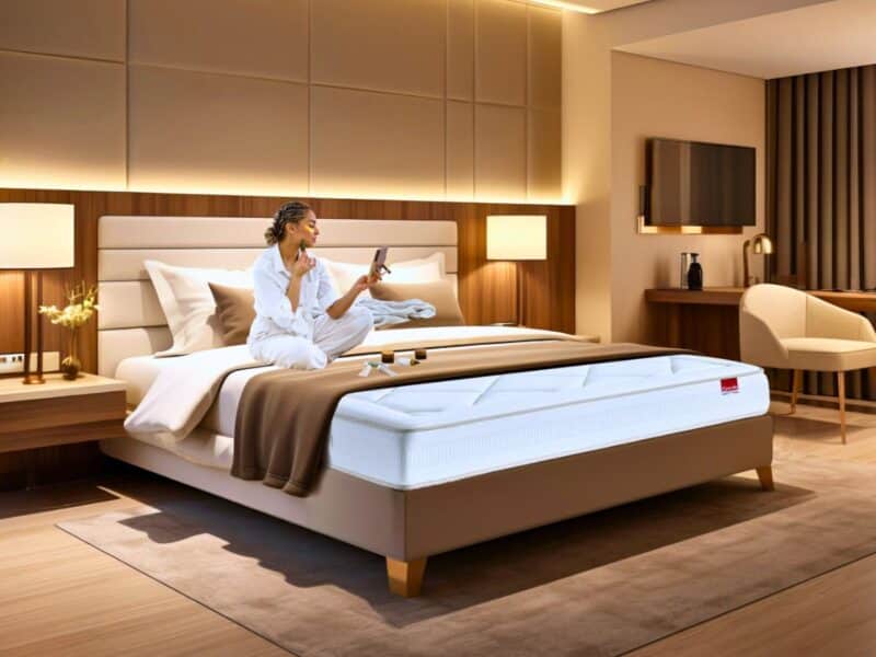 Matelas Epéda présenté dans chambre élégante, collection sommier Support Absolu Madagascar